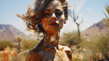 обоя разное, компьютерный дизайн, девушка, нейросеть