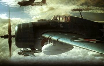 Картинка видео+игры battlestations +midway самолеты небо полет облака