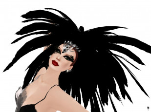 Картинка 3д графика people люди перья