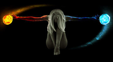 Картинка 3д графика fantasy фантазия шары девушка