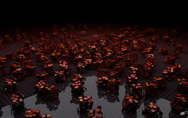 Обои картинки фото 3д, графика, другое, клетка, кубики