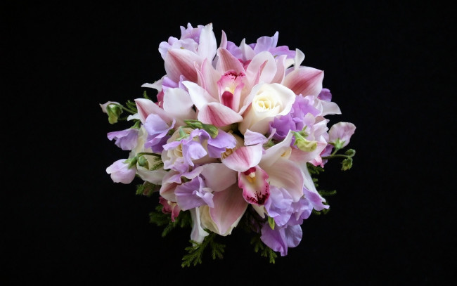 Обои картинки фото цветы, букеты, композиции, букет, розы, орхидеи