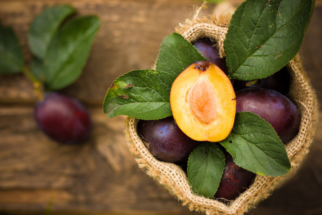 Обои картинки фото еда, персики, сливы, абрикосы, косточка