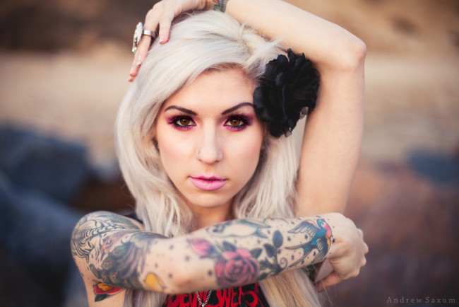 Обои картинки фото Airica Michelle, девушки, тату