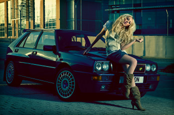 Картинка автомобили авто девушками сапоги siobhan walker lancia delta integrale