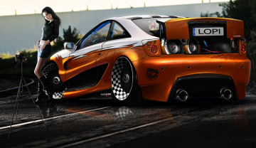 Картинка автомобили авто девушками celica toyota