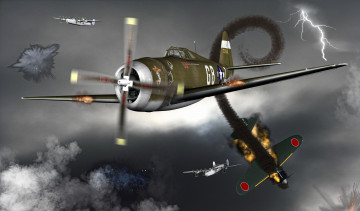 Картинка 3д+графика армия+ military самолеты полет бой