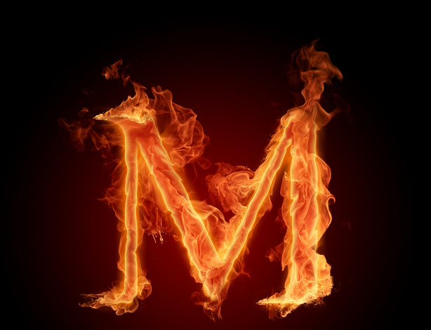 Обои картинки фото 3д графика, другое , other, м, фон, огонь, буква
