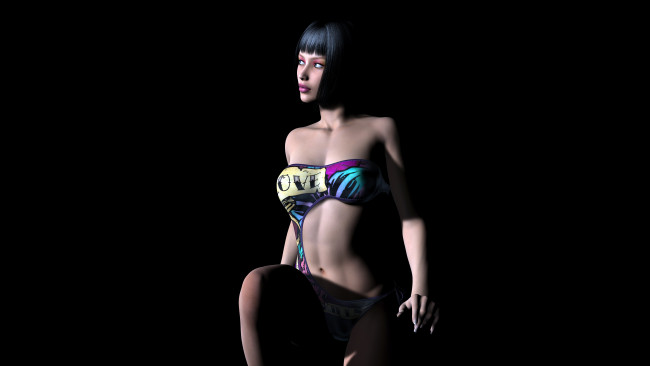 Обои картинки фото 3д графика, люди , people, девушка, фон, взгляд