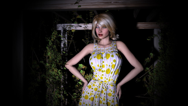 Обои картинки фото 3д графика, люди , people, фон, взгляд, девушка