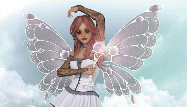 Обои картинки фото 3д графика, эльфы , elves, взгляд, фея, крылья