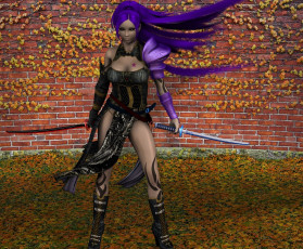 Картинка 3д+графика фантазия+ fantasy девушка взгляд фон оружие