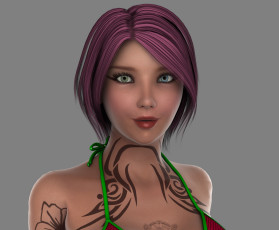 Картинка 3д+графика портрет+ portraits девушка взгляд фон