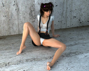 Картинка 3д+графика люди+ people девушка фон взгляд юбка футболка