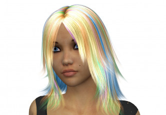 Картинка 3д+графика портрет+ portraits блондинка фон взгляд девушка