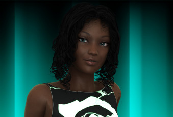 Картинка 3д+графика портрет+ portraits девушка взгляд фон