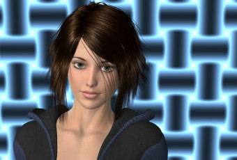 Картинка 3д+графика портрет+ portraits девушка взгляд фон