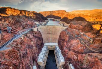 Картинка hoover+dam природа реки озера каньон река плотина
