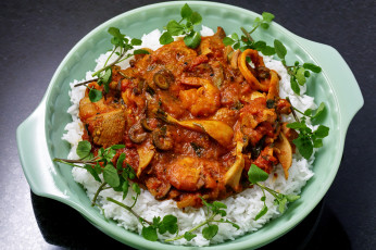 Картинка еда вторые+блюда рис зелень мясо соус