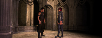 Картинка 3д+графика фантазия+ fantasy девушка взгляд фон мужчина