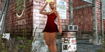 Картинка 3д+графика люди+ people девушка взгляд фон