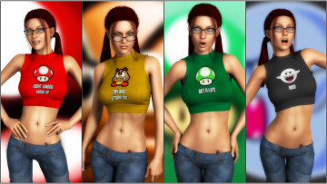 Картинка 3д+графика люди+ people девушки взгляд фон