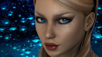 Картинка 3д+графика портрет+ portraits фон взгляд девушка