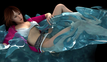 Картинка 3д+графика фантазия+ fantasy девушка фон существо