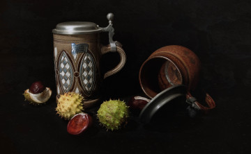 Картинка еда орехи +каштаны +какао-бобы кружка каштаны