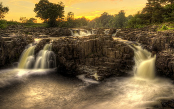 Картинка природа водопады водопад река лес