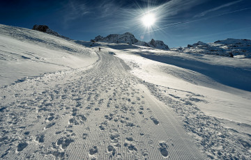 Картинка природа зима следы снег