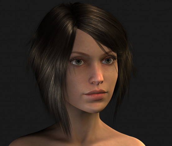 Обои картинки фото 3д графика, портрет , portraits, девушка, взгляд, фон