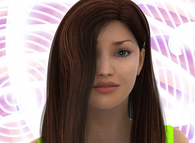 Обои картинки фото 3д графика, портрет , portraits, девушка, взгляд, фон