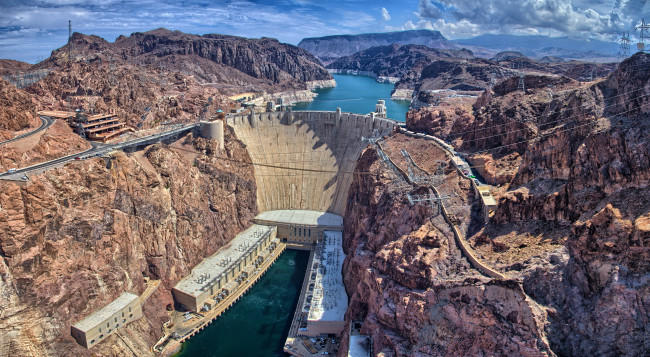 Обои картинки фото природа, реки, озера, горы, река, плотина