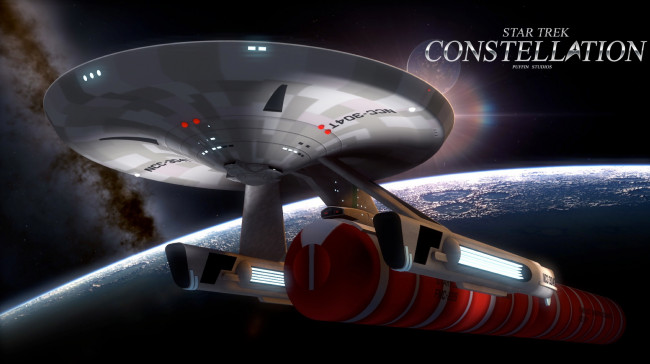 Обои картинки фото видео игры, star trek constellation, космический, корабль, полет, вселенная, планета