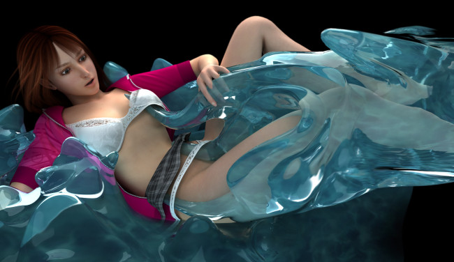 Обои картинки фото 3д графика, фантазия , fantasy, девушка, фон, существо