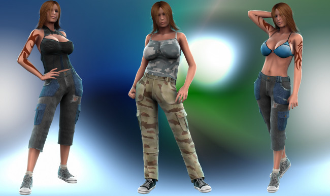 Обои картинки фото 3д графика, люди , people, фон, девушки, взгляд