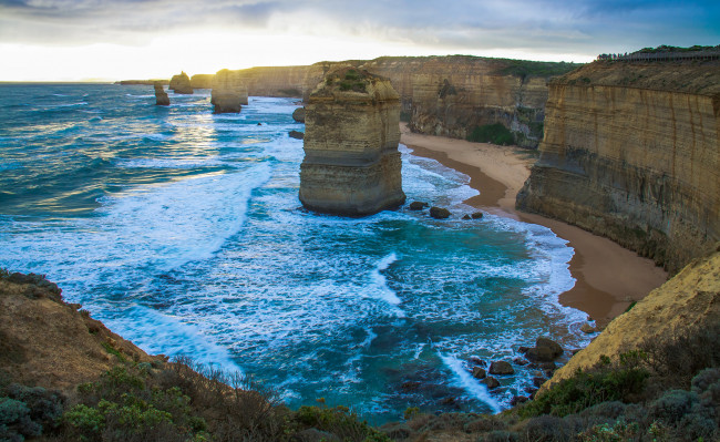 Обои картинки фото природа, побережье, океан, скалы, пляж