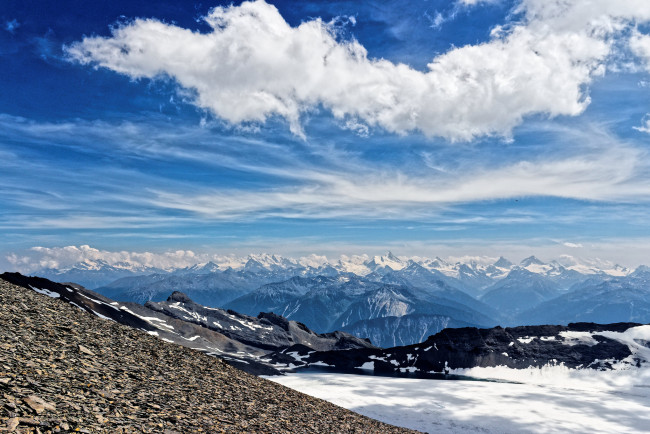 Обои картинки фото природа, горы, небо, облака