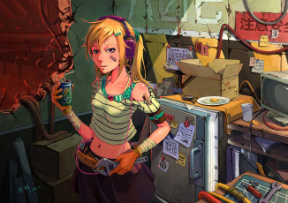 Картинка аниме unknown +другое девушка взгляд фон