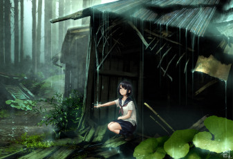 Картинка аниме unknown +другое девушка взгляд фон