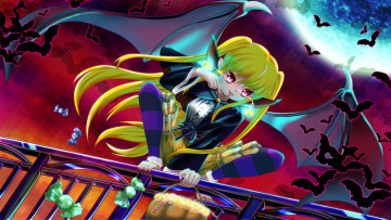 Картинка аниме ангелы +демоны фон взгляд девушка