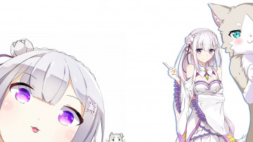 Картинка аниме re +zero+kara+hajimeru+isekai+seikatsu фон взгляд девушка