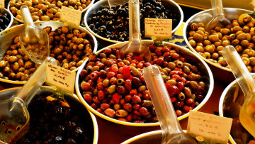 Картинка еда оливки выбор продажа миски прилавок