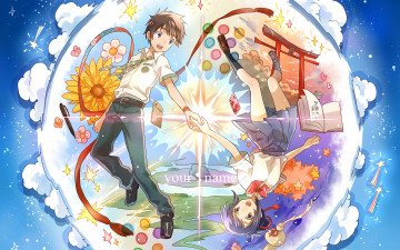 Картинка аниме kimi+no+na+wa фон взгляд девушка