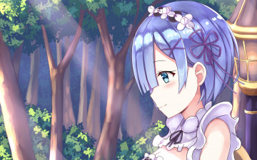 Картинка аниме re +zero+kara+hajimeru+isekai+seikatsu фон взгляд девушка