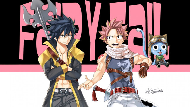 Обои картинки фото аниме, fairy tail, парни