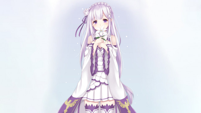 Обои картинки фото аниме, re,  zero kara hajimeru isekai seikatsu, фон, взгляд, девушка