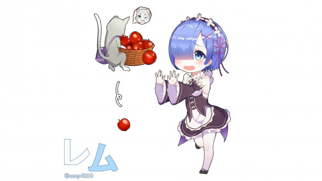 Обои картинки фото аниме, re,  zero kara hajimeru isekai seikatsu, фон, взгляд, девушка