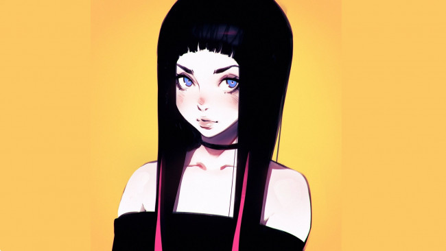 Обои картинки фото аниме, unknown,  другое, голубые, глаза, илья, кувшинов, плечи, лицо, брюнетка